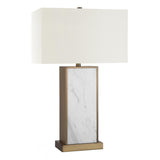 Hudson & Canal Felix Table Lamp With Carrara Style Marble And Antique Brass