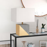 Hudson & Canal Severin Table Lamp In Gold Dipped Concrete