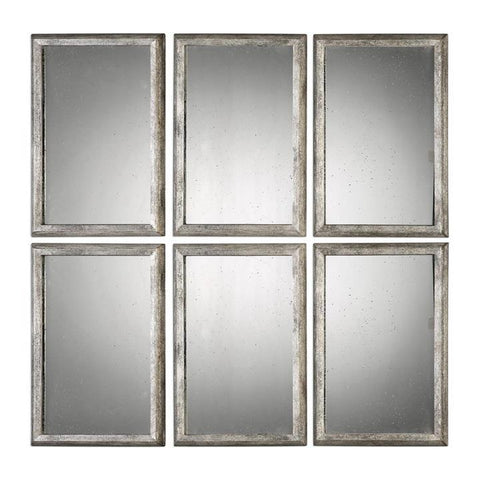 Uttermost Alcona Antiqued Silver Mirrors - Set of 3