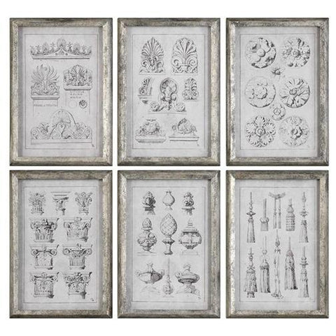 Uttermost Architectural Accents Prints - Set of 6