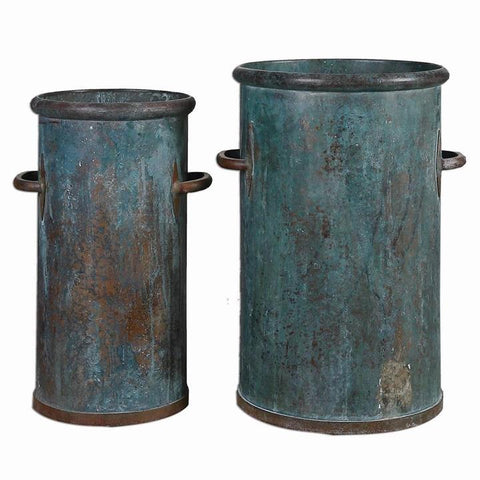 Uttermost Barnum Tarnished Copper Cans - Set of 2