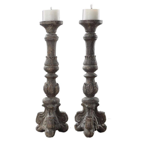Uttermost Bogdan Antique Candleholders - Set of 2