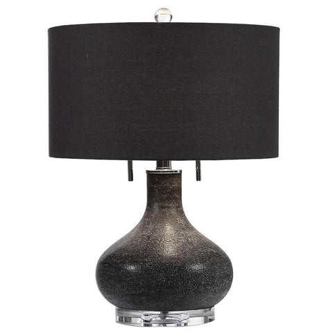 Uttermost Canelo Distressed Black Glass Lamp