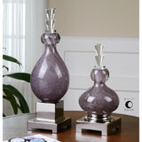 Uttermost Charoite Purple Glass Bottles S/2