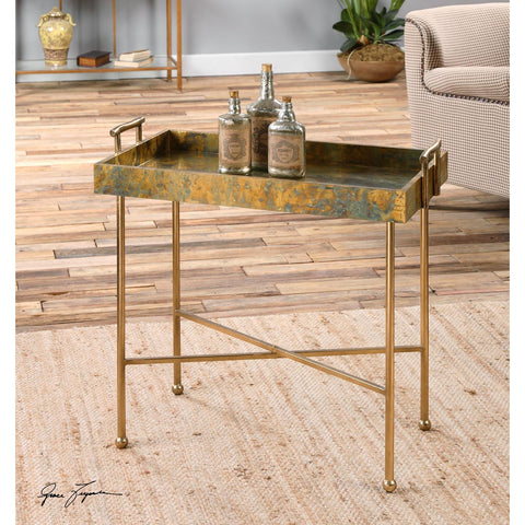 Uttermost Couper Oxidized Tray Table