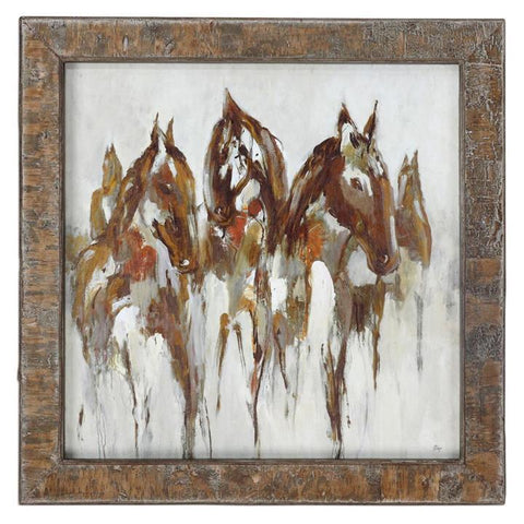 Uttermost Equestrian In Browns And Golds Abstract Art