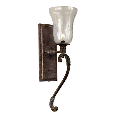 Uttermost Galeana Wall Sconce w/ Mouth Blown Glass Shade