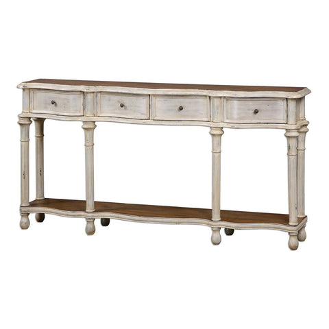 Uttermost Gaultier Aged White Console Table