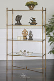 Uttermost Henzler Etagere w/ Iron Frame & Glass Shelves
