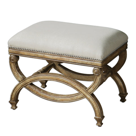 Uttermost Karline Small Bench in Antiqued Almond