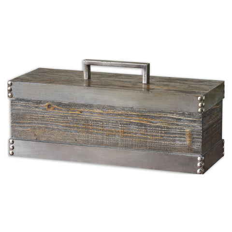 Uttermost Lican Box in Natural Wood w/ Silver accents