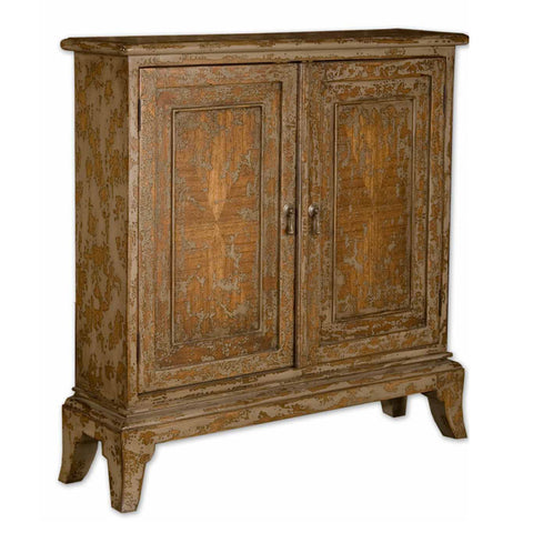 Uttermost Maguire Console Cabinet in Warm Oatmeal