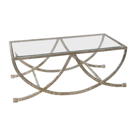 Uttermost Marta Antiqued Silver Coffee Table