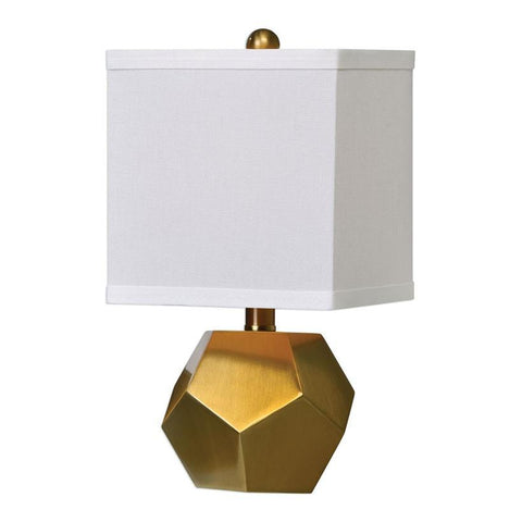 Uttermost Pentagon Cubes Brushed Brass Lamps - Set of 2