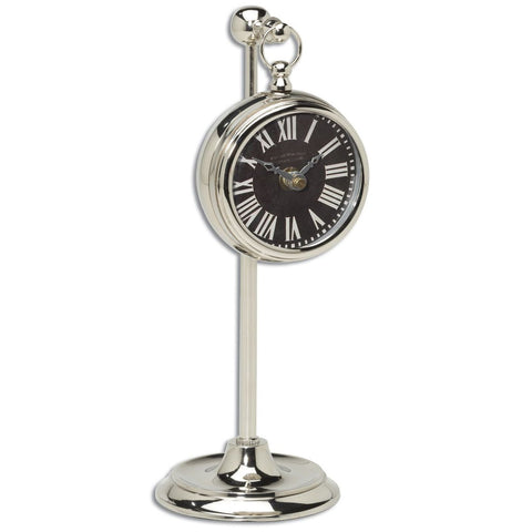 Uttermost Pocket Watch Nickel Marchant Black Clock
