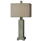 Uttermost Risto Table Lamp w/ Rectangle Box Shade in Oatmeal Linen