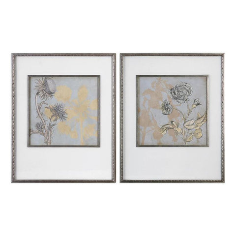 Uttermost Shadow Florals Prints - Set of 2
