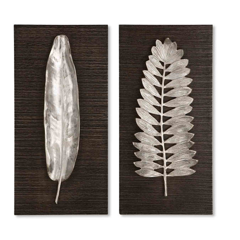 Uttermost Silver Leaves Wall Art (Set of 2)