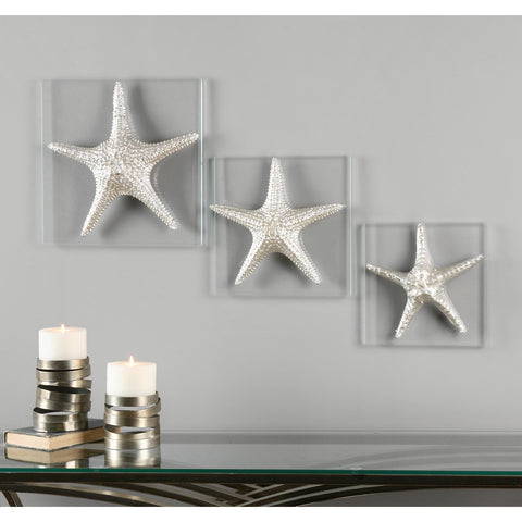 Uttermost Silver Starfish Wall Art Set Of 3