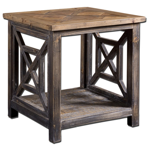 Uttermost Spiro End Table in Brushed Black