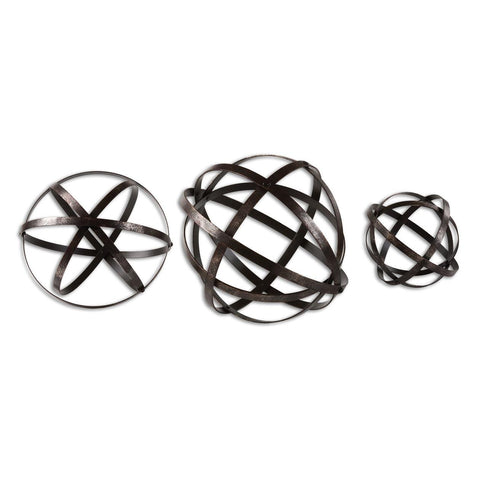 Uttermost Stetson Bronze Spheres - Set of 3