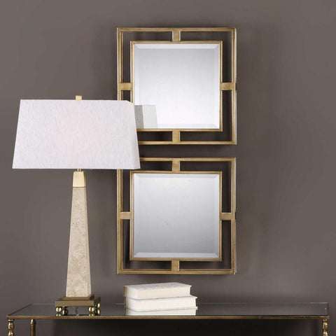 Uttermost Uttermost Allick Gold Square Mirrors Set of 2