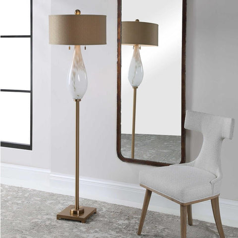 Uttermost Uttermost Cardoni White Glass Floor Lamp