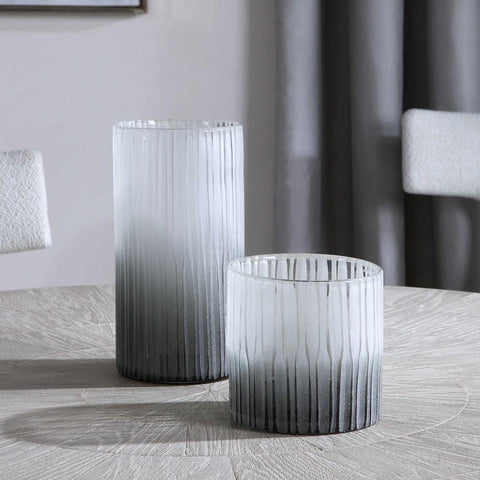 Uttermost Uttermost Como Etched Glass Vases, Set of 2