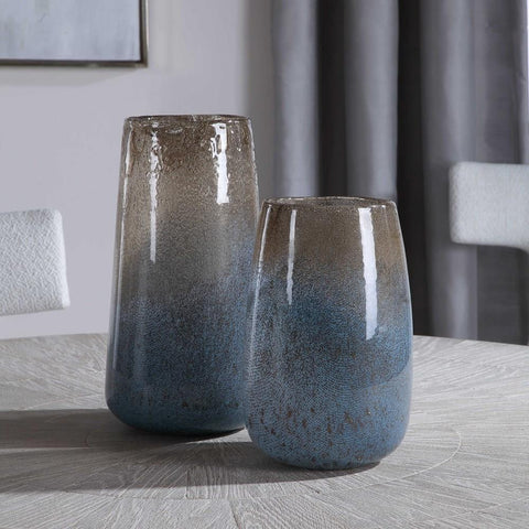 Uttermost Uttermost Ione Seeded Glass Vases, Set of 2