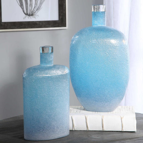 Uttermost Uttermost Suvi Blue Glass Vases, Set of 2