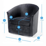 Comfort Pointe Elizabeth Charcoal Swivel Chair