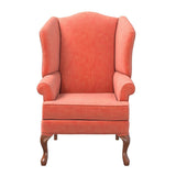 Comfort Pointe Crawford Coral Wing Back Chair in Cherry