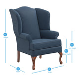 Comfort Pointe Crawford Sky Wing Back Chair