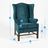 Comfort Pointe Chippendale Wing Chair -Elizabeth Ocean