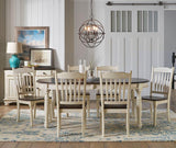 A-America British Isles 6 Piece Oval Leaf Dining Room Set in Chalk-Cocoa Bean