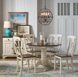 A-America British Isles 6 Piece Drop Leaf Dining Room Set w/Slat Chairs in Chalk-Cocoa Bean