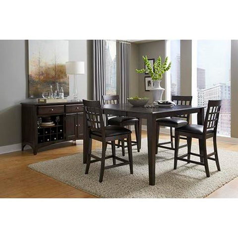 A-America Bristol Point 54" Square Gathering Height Table With 18" Butterfly Leaf, Warm Grey Finish