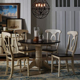 A-America British Isles 5 Piece Drop Leaf Dining Room Set in Chalk-Cocoa Bean