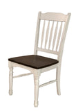 A-America British Isles 8 Piece Oval Leaf Dining Room Set w/Slat Chairs in Chalk-Cocoa Bean
