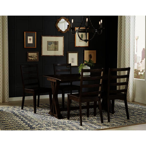 A-America Brooklyn Heights 5 Piece Flip Top Dining Room Set w/Ladder Back Chairs in Warm Grey