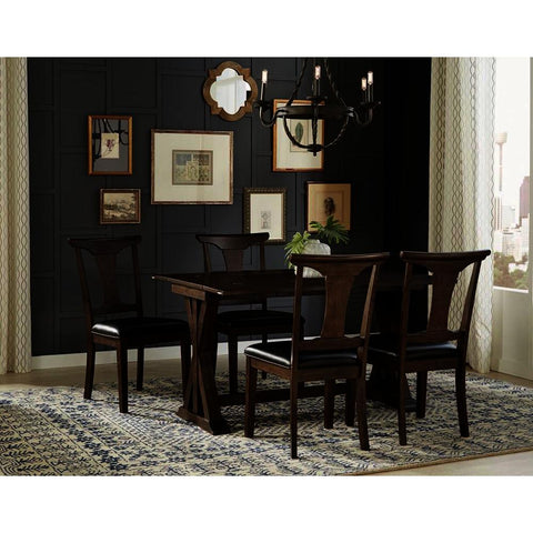 A-America Brooklyn Heights 5 Piece Flip Top Dining Room Set w/T-Back Chairs in Warm Grey