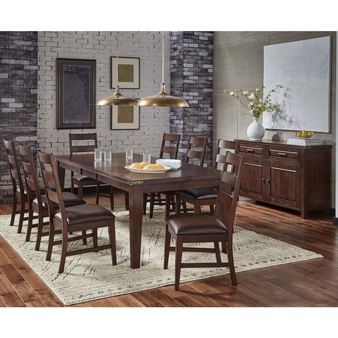 A-America Carter 10 Piece Leg Dining Room Set in Rich Tobacco
