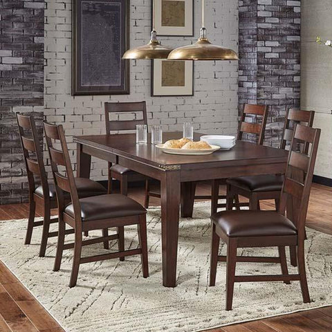 A-America Carter 7 Piece Leg Dining Room Set in Rich Tobacco