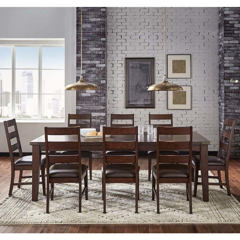 A-America Carter 9 Piece Leg Dining Room Set in Rich Tobacco