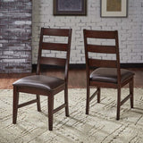 A-America Carter Ladderback Side Chair w/Upholstered Seating in Rich Tobacco