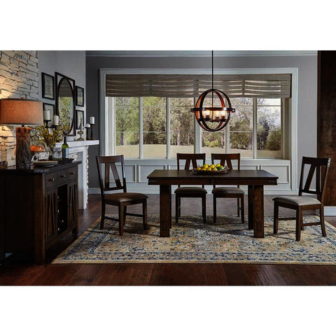 A-America Eastwood 6 Piece Trestle Dining Room Set w/Butterfly Leaf in Rich Tobacco