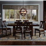 A-America Eastwood 7 Piece Trestle Dining Room Set w/Butterfly Leaf in Rich Tobacco