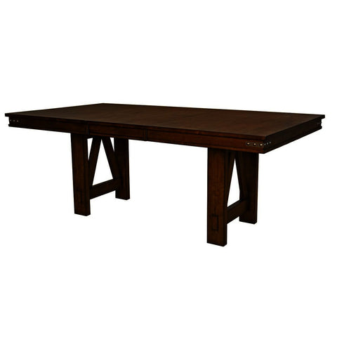 A-America Eastwood 78 Inch Trestle Dining Table w/Butterfly Leaf in Rich Tobacco