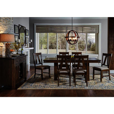 A-America Eastwood 8 Piece Trestle Dining Room Set w/Butterfly Leaf in Rich Tobacco