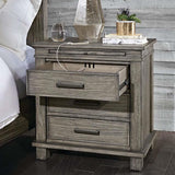 A-America Glacier Point 4 Piece Panel Bedroom Set w/Chest in Greystone